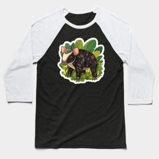 Cute Mountain Tapir Illustration - Adorable Animal Art Baseball T-Shirt